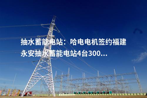 抽水蓄能電站：哈電電機簽約福建永安抽水蓄能電站4臺300兆瓦抽蓄機組