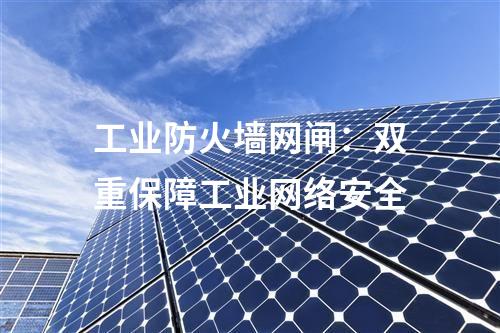 工業防火墻網閘:雙重保障工業網絡安全