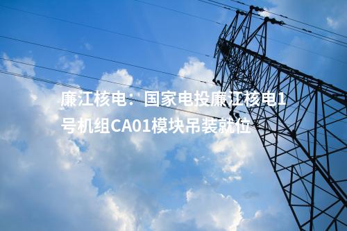 廉江核電:國家電投廉江核電1號機組CA01模塊吊裝就位