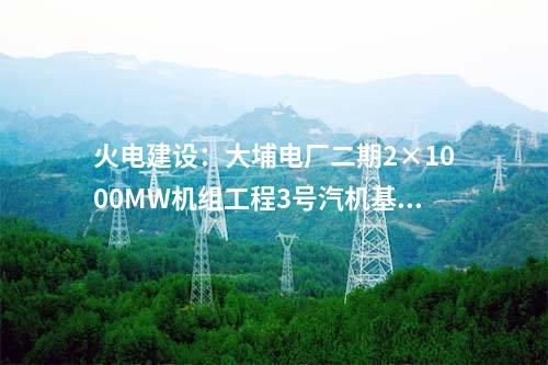 火電建設：大埔電廠二期2×1000MW機組工程3號汽機基座大體積混凝土澆筑完成