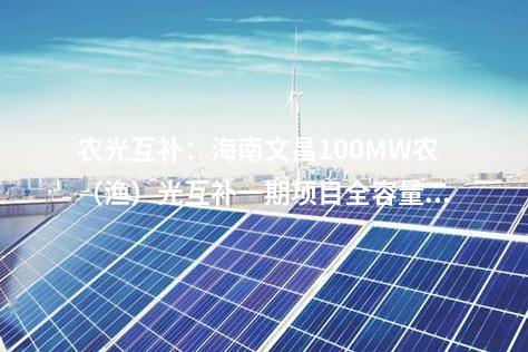 農光互補:海南文昌100MW農(漁)光互補一期項目全容量并網